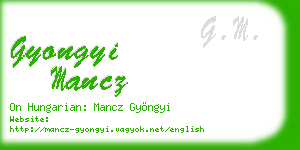 gyongyi mancz business card